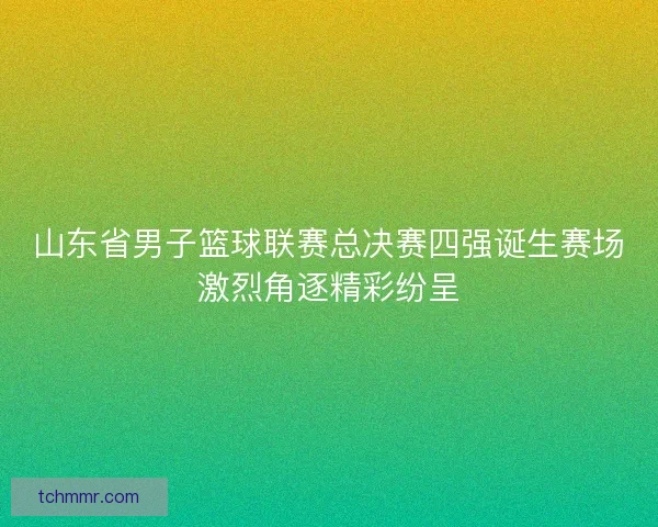 山东省男子篮球联赛总决赛四强诞生赛场激烈角逐精彩纷呈