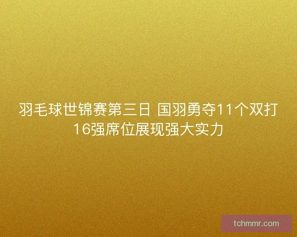 羽毛球世锦赛第三日 国羽勇夺11个双打16强席位展现强大实力