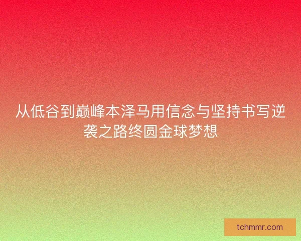从低谷到巅峰本泽马用信念与坚持书写逆袭之路终圆金球梦想