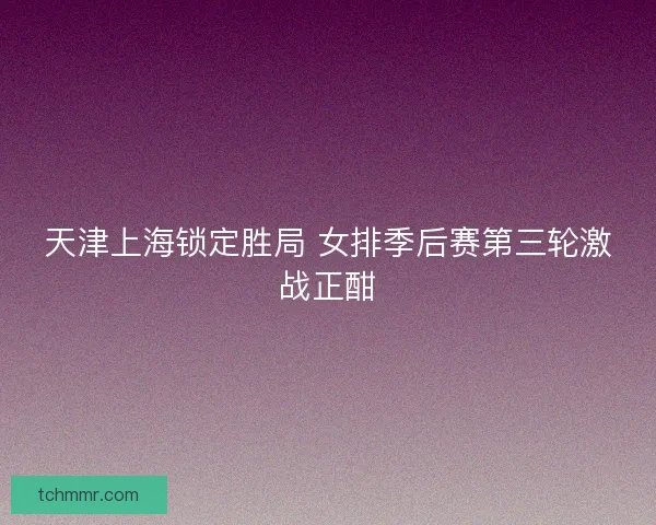 天津上海锁定胜局 女排季后赛第三轮激战正酣 天津上海锁定胜局 女排季后赛第三轮激战正酣